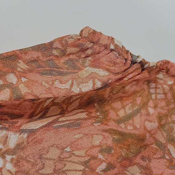 Sage The Label Orange Floral Ruffled Mini Wrap Dress XS - Picture 9 of 13